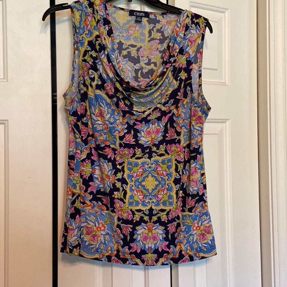 Chaps sleeveless blouse sz large
